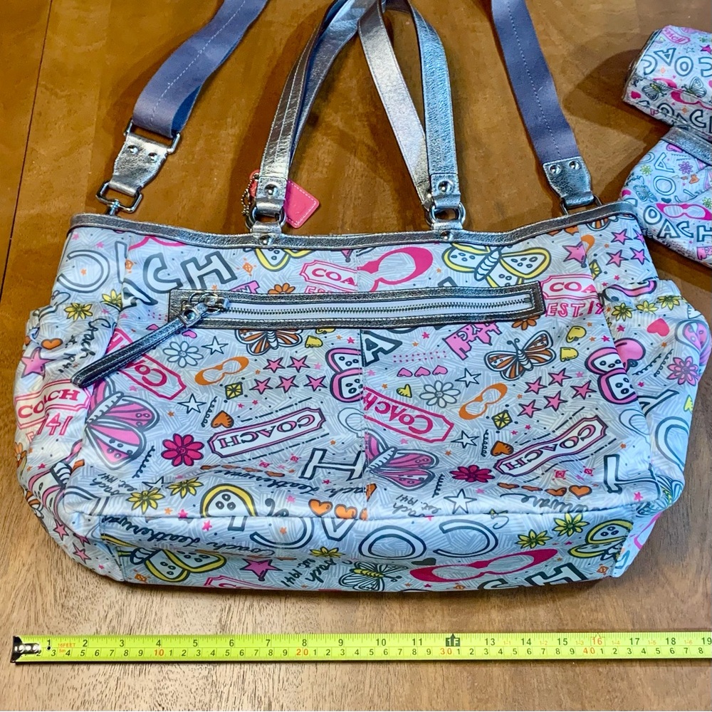 Coach Poppy Butterfly Graffiti Rare Xl Tote /Diaper B… - Gem